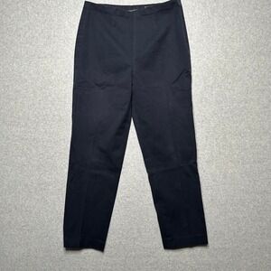 Eddie Bauer Womens Navy Blue Stretch Flat Front Pants Size 12